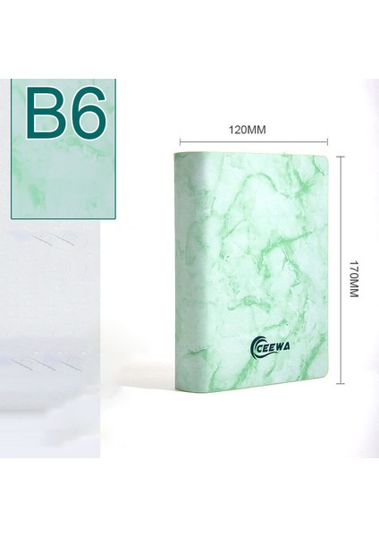 Yeşil Taş Deseni Boş Büyük Süper Kalın 720 Sayfa Çizgili Defter B6/a5 Günlük Defter Yaşam Kayıtları 1-2 Yıl Için En Iyi Yazma Anti-Basınçlı Kitap Defter (Yurt Dışından)