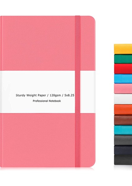 Boş Pembe A6 Defter Dergisi Sert Kapak, Çizgili/boş/noktalı Ince Iç Cepli Premium Kalın Kağıt, Günlük Yazma Için Suni Deri (Yurt Dışından)