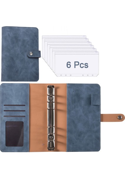 Pu Mavi Yeni Bütçe Planlayıcısı Nakit Zarf Tasarruf Para Finansal Yönetim Için 6 Delikli Bağlayıcı A6 Pu Gevşek Yaprak Defter Bağlayıcı Konut (Yurt Dışından)