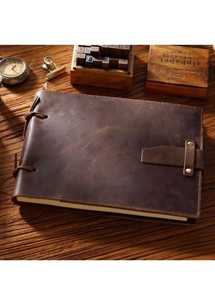 Kahve Hakiki Deri Eskiz Defteri Retro Boyama Dizüstü Çocuğun Kızın Öğrenci Deri Ciltleme Defter Klasik El Yapımı Not Defteri (Yurt Dışından)