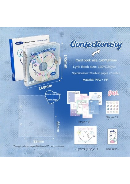 Mavi Retro CD Kpop Fotoğraf Kartları Kitap Bağlayıcı A7 Toplamak Defter Kapağı Günlüğü Gündem Planlayıcısı Kırtasiye Fotoğraf Albümü Seti (Yurt Dışından)