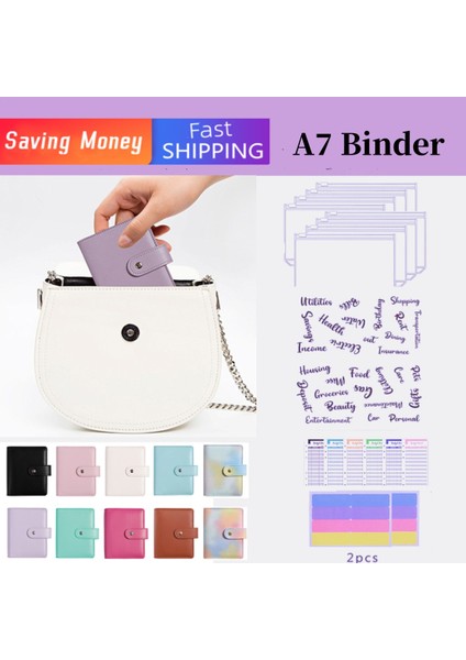Mor A7 Küçük Bütçe Planlayıcısı Cüzdan ve Zip Zarf Mini Gevşek Yapraklı Bütçe Bağlayıcı Para Tasarrufu Için Nakit Sistemi Para Organizatör (Yurt Dışından)