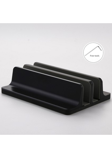Black-Daule Ayarlanabilir Dikey Stand Mac Mini Alüminyum Alaşım Dizüstü Masaüstü Standı Apple Mac Için Kaymaz Ayarlanabilir Bilgisayar Tutucu (Yurt Dışından)