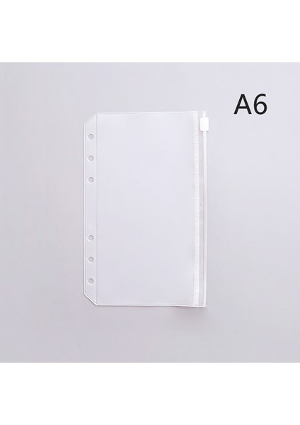 A6 6 Delik A5/a6/a7/b5 Pvc Fermuarlı Kese Gevşek Yapraklı Kese Elastik Şeffaf Ayırma Fermuarlı Çanta Planlayıcısı Kredi Kartı Cebi (Yurt Dışından)