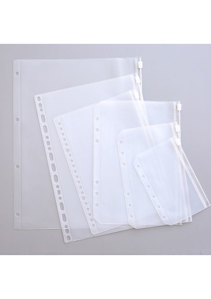 A6 6 Delik A5/a6/a7/b5 Pvc Fermuarlı Kese Gevşek Yapraklı Kese Elastik Şeffaf Ayırma Fermuarlı Çanta Planlayıcısı Kredi Kartı Cebi (Yurt Dışından)