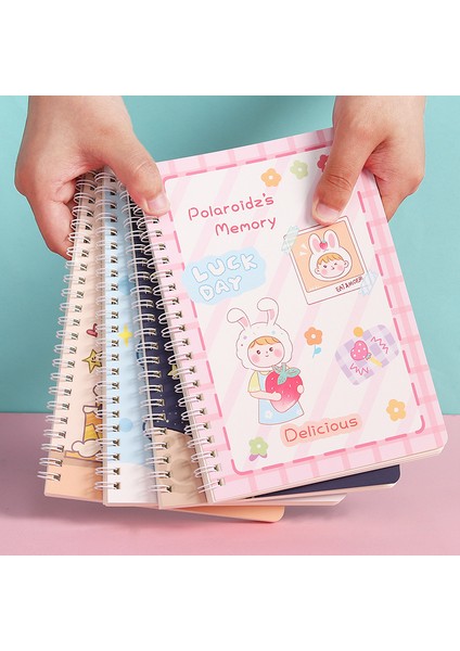 Kore Versiyonu Sevimli Karikatür A5 Kalınlaştırılmış Bobin Defter, Gevşek Yaprak Defter, Su Geçirmez Kapak (Yurt Dışından)