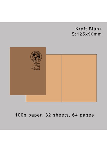 S Kraft Boş Retro Folyo Altın Kapak Gezginler Dizüstü Midori Defter ve Günlük Ekleme Dolum Standart Pasaport Için Dolum Dolgu Kağıdı (Yurt Dışından)