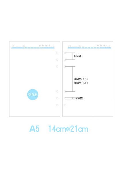 Blabk A5 2023 40 Sayfa Kawaii A5 A6 Gevşek Yaprak Defter Kağıdı Dolum Spiral Bağlayıcı Dizin Iç Sayfalarnokta Izgara Çizgi Planlayıcısı Gündem (Yurt Dışından)