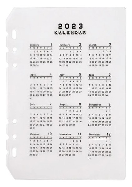 2023 A5 45 Sayfa A5 A6 Gevşek Yaprak Defter Kağıdı Dolum Spiral Ciltleme Dizini Iç Sayfa Günlük Aylık Haftalık Gündem (Yurt Dışından)