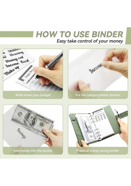 2 Adet Çıkartmalar Iyi Malzeme A6 Pu Deri Bütçe Bağlayıcı Defter Nakit Zarflar Sistemi Seti Bağlayıcı Cepler Para Bütçe Tasarrufu Fatura Organizatör (Yurt Dışından) indirimleri
