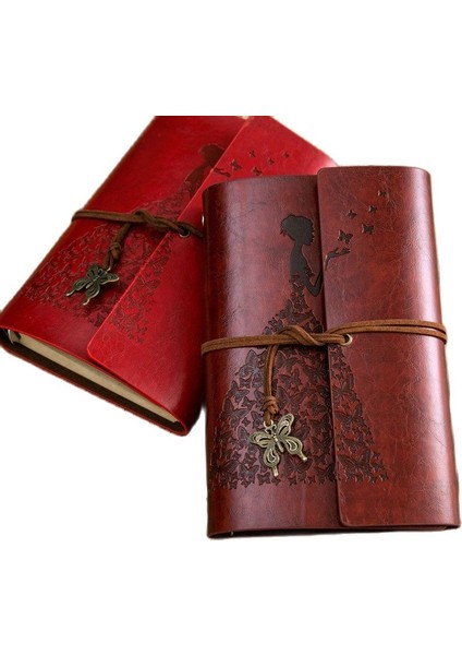 Renk 3 A6 Kelebek Gezginler Vintage Dizüstü Pu Deri Boş Kraft Günlüğü Not Defteri Dergisi Eskiz Defteri Kırtasiye Okul Ofis Malzemeleri (Yurt Dışından)