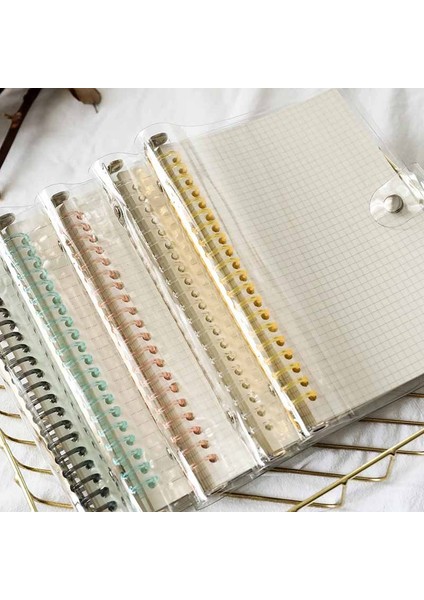 Kuşak B5 B5 A5 Şeffaf Pvc Yumuşak Gevşek Yaprak Görünümlü 20 Delik Renkli Plastik Klip Metal Klip El Defter Çıkarılabilir Kapak Kırtasiye (Yurt Dışından) fiyatları