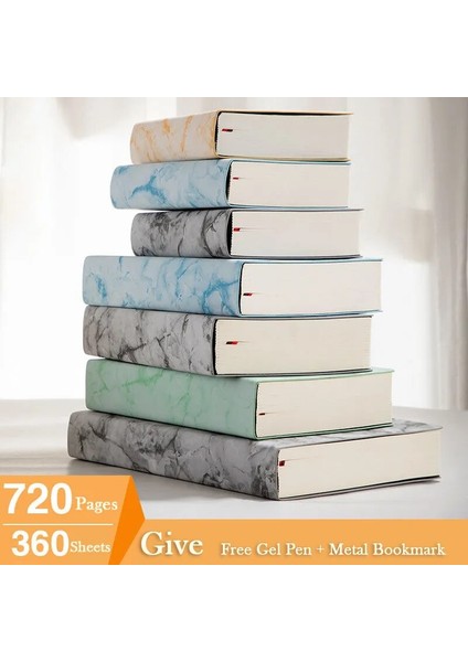 Mavi Taş Deseni Boş Büyük Süper Kalın 720 Sayfa Çizgili Defter B6/a5 Günlük Defter Yaşam Kayıtları 1-2 Yıl Için En Iyi Yazma Anti-Basınçlı Kitap Defter (Yurt Dışından)