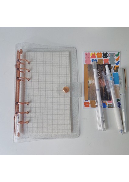 Pembe A5 A6/a5 Glitterrose Altın Işıltılı Bling Binder Defter Kapağı Günlüğü Gündem Planlayıcısı Kağıt Kapak Okul Kırtasiye (Yurt Dışından)