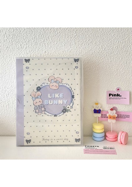 Tavşan Gibi A5 Kawaii Bisküvi Ayı Bağlayıcı Kpop Idol Fotoğraf Kartı Albümü Toz Kapağı ile Kitap Toplamak Dıy Fotoğraf Kartları Organizatör Dergisi Kapağı (Yurt Dışından)