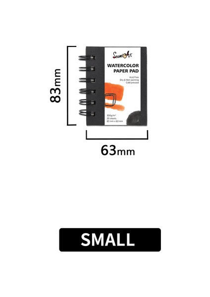 83MM x 63MM Seamiart 12 Sayfalık 230GSM Mini Suluboya Eskiz Defteri Çizim Defterleri Okul Acemi Suluboya Resim Sanat Malzemeleri (Yurt Dışından)