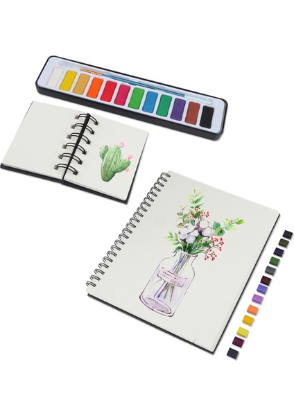 83MM x 63MM Seamiart 12 Sayfalık 230GSM Mini Suluboya Eskiz Defteri Çizim Defterleri Okul Acemi Suluboya Resim Sanat Malzemeleri (Yurt Dışından) modelleri