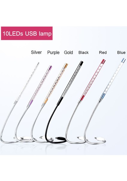 Kırmızı Yenı Metal Malzeme USB LED Işık Esnek Kitap Işık Okuma Işıkları Dizüstü Dizüstü Bilgisayar Klavye Okuma Aydınlatma Mini LED (Yurt Dışından) fırsatları