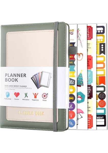 Yeşil A5 A5 Haftalık Plan Kafes Izgaralı Aylık Plan Kendinden Ciltlemeli Defter Planlayıcısı Ofis Atationery Altın Damgalama Çıkartmaları ile (Yurt Dışından) fiyatları