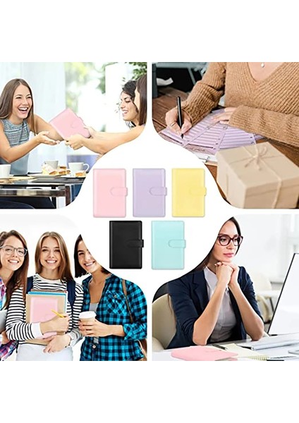 Pembe 2023 Yeni Pu Deri Defter A6 Bağlayıcı Dıy Planlayıcısı Organizatör 8 Fermuarlı Cepler 12 Adet Bütçe Sayfası 2 Adet Fransız Alfabesi Çıkartmalar (Yurt Dışından) modelleri