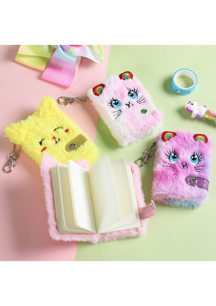 OSS25215GR Sevimli Kedi Peluş Dizüstü Kızlar Için Kawaii Kolye Anahtarlık Tüylü Kediler Dizüstü Günlük Planlayıcısı Günlük Kitap Not Defteri Kırtasiye (Yurt Dışından) modelleri