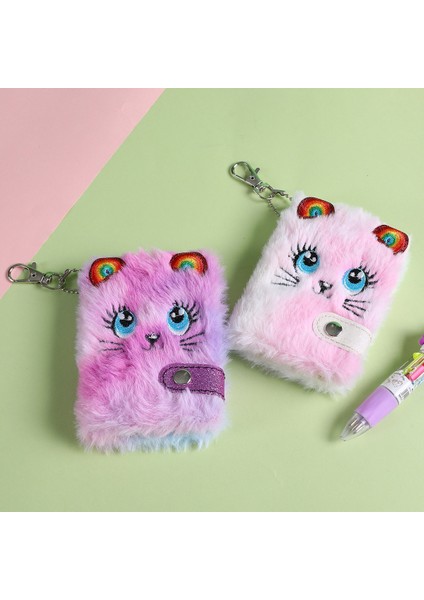 A Gösterisi Olarak Kızlar Için Kawaii Dizüstü Kırtasiye Hediye Küçük Peluş Dergisi Günlüğü Not Defteri Boş Iç Kağıtlar Eskiz Defteri Anahtarlık ile Protable (Yurt Dışından) fırsatları