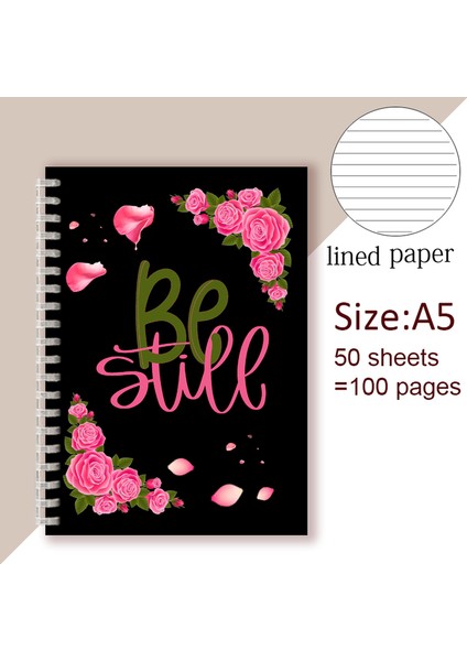 Stil 10 A5 Mezmur 46 10 Ayet - Sakin Olun ve Tanrı Olduğumu Bilin - Spiral Defter Hristiyan Alıntısı Incil Not Defteri Bilgelik Titreşimi Inanç Sözleri (Yurt Dışından)