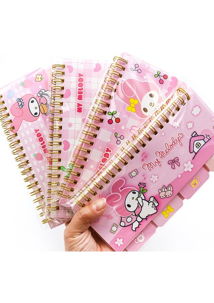 8 Adet Kuromi Sanrio Aile Kuromi Melody Cinnamoroll Sevimli Karikatür Öğrenci Kayıt Renkli Sayfa Piyano Tarzı Sınıflandırılmış Dizüstü Yaratıcı Not Defteri (Yurt Dışından) fiyatları