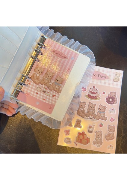Manyetik Düğme A6 Kawaii Gevşek Yaprak A6/a5 Retro Dantel Bağlayıcı Defter Dergisi Gündem Planlayıcısı 6 Delik Günlüğü Okul Sevimli Kırtasiye Not Defteri (Yurt Dışından) indirimleri