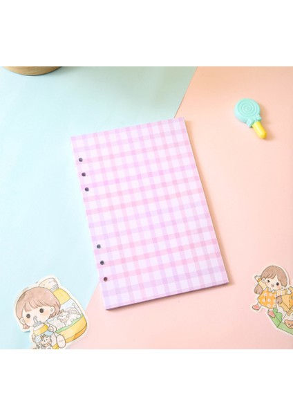 Pembe Mor A5 Kawaii A5 A6 Kraft Bağlayıcı Defter Kağıdı Dolum Spiral Bağlayıcı Dizini Iç Sayfalar Aylık Haftalık Günlük Planlayıcı Gündem (Yurt Dışından)