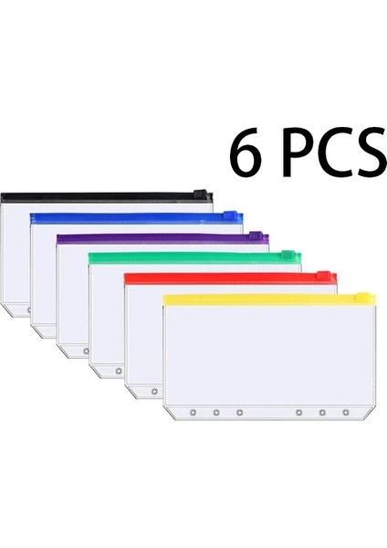 6 Cepli Renkli A6 A6 Bağlayıcı Bütçesi 6 Delikli Bağlayıcı Cepleri Plastik Bağlayıcı Fermuar Planlayıcısı Defter Kapakları Klasör A6 Boyutu Para Tasarruf Zarfı (Yurt Dışından)