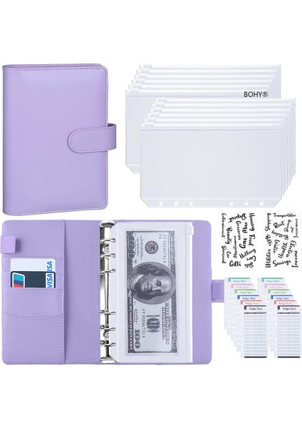 Sarı Kapak A6 2023 Bütçe Bağlayıcı Fermuar Zarflar Organizatör Bütçeleme Para Tasarrufu Için Nakit Zarflar ile A6 Planlayıcısı 6 Cep Aksesuarları (Yurt Dışından)