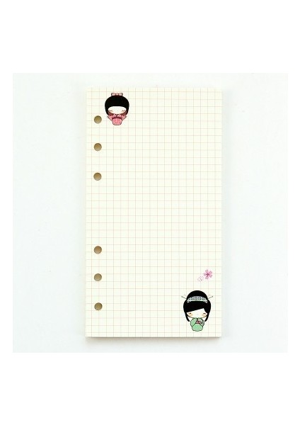 Izgara A6 A5 A6 Gevşek Yaprak Kawaii 45 Yaprak Gevşek Yaprak Defter Kağıdı Dolum Spiral Ciltleme Dizini Iç Sayfa Günlük Aylık Haftalık Gündem (Yurt Dışından)