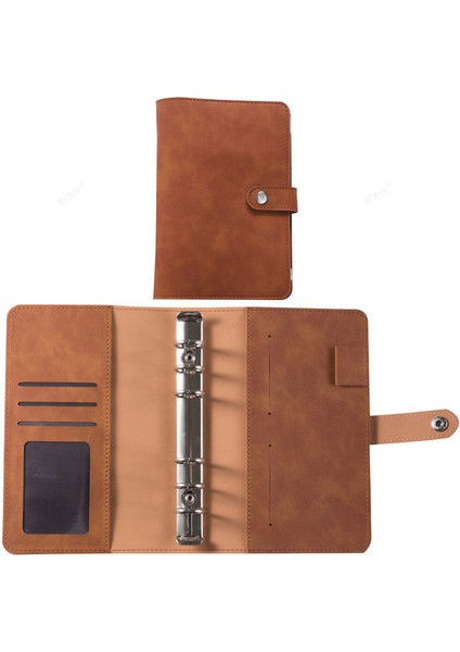 Kahverengi Kapak A6 A6 Pu Deri Defter Bağlayıcı Bütçe Nakit Zarflar Planlayıcı Organizatör Bağlayıcı Cepler Kategoriler Para Tasarrufu Için Etiket Etiket (Yurt Dışından)