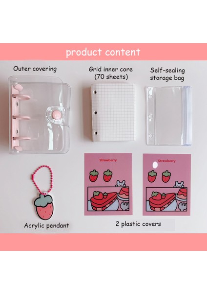 Istek Listesi 120 Sayfa Mini Sevimli Şeffaf Mini Gevşek Yapraklı Defter Yaratıcı Taşınabilir Cep El Kitabı 3 Telli Klasör Kawaii Okul Malzemeleri Kırtasiye (Yurt Dışından)