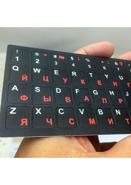 Kırmızı Rusça Harfler Klavye Çıkartmalar Dizüstü Bilgisayar Masaüstü Klavye Kapağı Rusya Sticker Rusça Alfabe Düzeni Kapakları (Yurt Dışından)