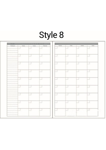 Style8 A6 A5 A6 Gevşek Yaprak Defter Dolum Spiral Ciltleyici Iç Sayfa Günlüğü Haftalık Aylık Planlayıcı Yapılacaklar Listesi Çizgi Nokta Izgara Iç Kağıt (Yurt Dışından)