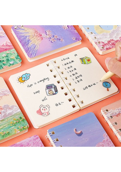 Meteor Yağmuru A7 Gevşek Yaprak Not Defteri Dizüstü Günlüğü Astarlı Defterler Günlükler Kawaii Öğrenci Not Defteri Planlayıcısı Okul Ofis Malzemeleri 85X105 mm 1 Adet (Yurt Dışından)