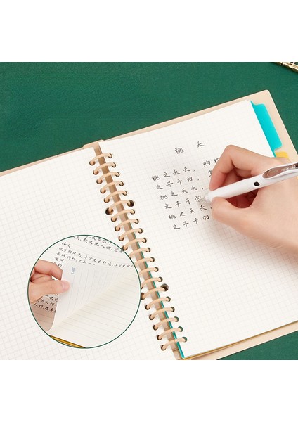 B5 Yeşil Sert Kabuk 1 Adet A5 B5 Ciltli Defter Içi Boş Kategori Dizin Penceresi Iş Tarzı Kapak Tasarımı Gevşek Yapraklı Günlük Defteri (Yurt Dışından) fırsatları