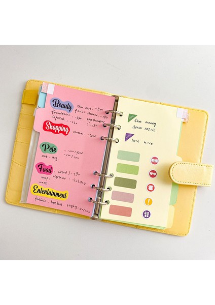 Illusion Pinluek A7 Timsah Renkli 6 Telli Pu Klipsli Defter Deri Gevşek Yaprak Defter Kapağı Defterler Dergisi Kırtasiye (Yurt Dışından)