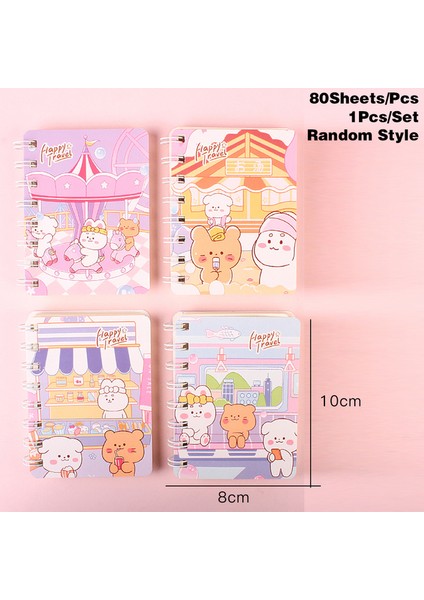 Stylea A7 1 Adet 80 Sayfalık Yaratıcı Karikatür Bobin Kitap Öğrenci Okul Kaynağı Cep Dizüstü Eskiz Defteri Taşınabilir Mini Not Defteri Kawaii Kırtasiye (Yurt Dışından)