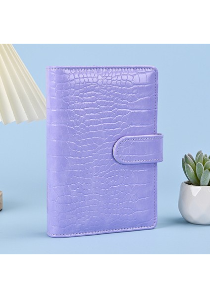 Mor A5 A5 A6 A7 Timsah Rengi 6 Telli Pu Klipsli Defter Deri Gevşek Yaprak Defter Kapağı Defterler Dergisi Kırtasiye (Yurt Dışından)