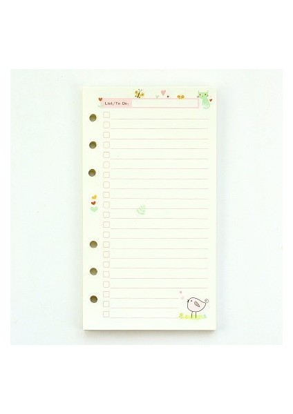 Yapılacaklar Listesi A7 A5 A6 Gevşek Yaprak Kawaii 45 Sayfa Gevşek Yaprak Defter Kağıdı Dolum Spiral Ciltleme Dizini Iç Sayfa Günlük Aylık Haftalık Ajanda (Yurt Dışından)