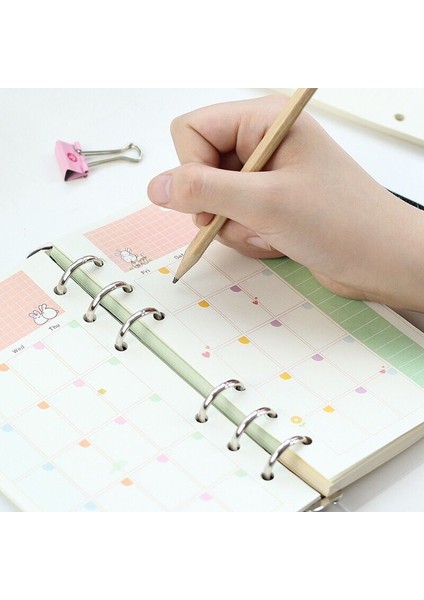 Yapılacaklar Listesi A7 A5 A6 Gevşek Yaprak Kawaii 45 Sayfa Gevşek Yaprak Defter Kağıdı Dolum Spiral Ciltleme Dizini Iç Sayfa Günlük Aylık Haftalık Ajanda (Yurt Dışından)