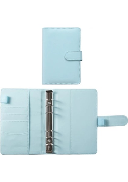 Mavi Kapak A6 A6 Bağlayıcı Bütçe Planlayıcısı Defter Kapakları Klasör A6 Boyutu 6 Delikli Bağlayıcı Cepler Plastik Bağlayıcı Fermuar Para Tasarruf Zarfı (Yurt Dışından)