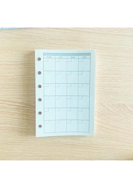 Aylık A7 A7 Renkli Pus Mavi Siyah Bağlayıcı Gevşek Yapraklı Defter Kapağı Izgara Günlüğü Gündem Planlayıcısı Kağıt Kapak Okul Kırtasiye (Yurt Dışından)