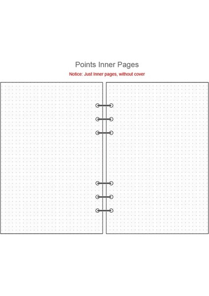 Noktası A5 40 Sayfa Kawaii A5 A6 Gevşek Yaprak Defter Dolum Spiral Bağlayıcı Dizin Kağıdı Iç Sayfalar Günlük Planlayıcı Çizgi Izgara Boş Gündem (Yurt Dışından)