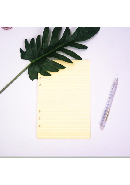 Sarı Izgara A5 A5 A6 Gevşek Yaprak Kawaii 45 Sayfa Gevşek Yaprak Defter Kağıdı Dolum Spiral Ciltleme Dizini Iç Sayfa Günlük Aylık Haftalık Gündem (Yurt Dışından)
