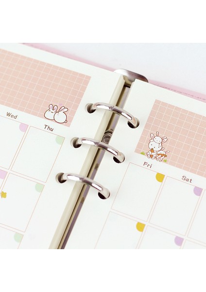 Sarı Izgara A5 A5 A6 Gevşek Yaprak Kawaii 45 Sayfa Gevşek Yaprak Defter Kağıdı Dolum Spiral Ciltleme Dizini Iç Sayfa Günlük Aylık Haftalık Gündem (Yurt Dışından) modelleri