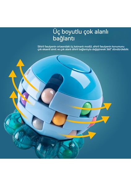 Çocuk Eğitici Çok Fonksiyonlu Ahtapot Rubik Küpü Parmak Ucu Döndürücü Dekompresyon Dönen Top Rubik Küpü (Yurt Dışından) fiyatları